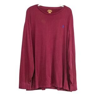 Men's 2x XXL Big & Tall POLO RALPH LAUREN Maroon Long Sleeved T Shirt